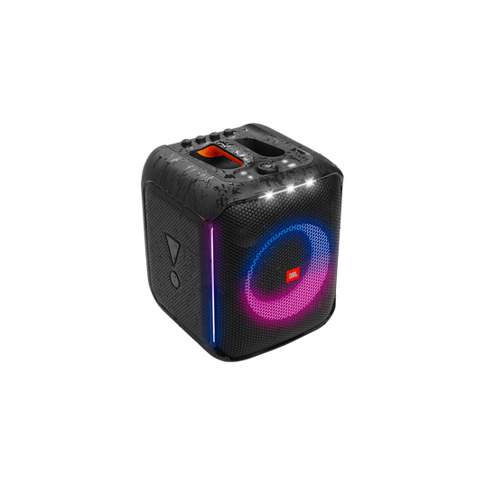 JBL PartyBox Encore - Black - Portable party speaker with 100W powerful sound, built-in dynamic light show, included digital wireless mics, and splash proof design. - Detailshot 3