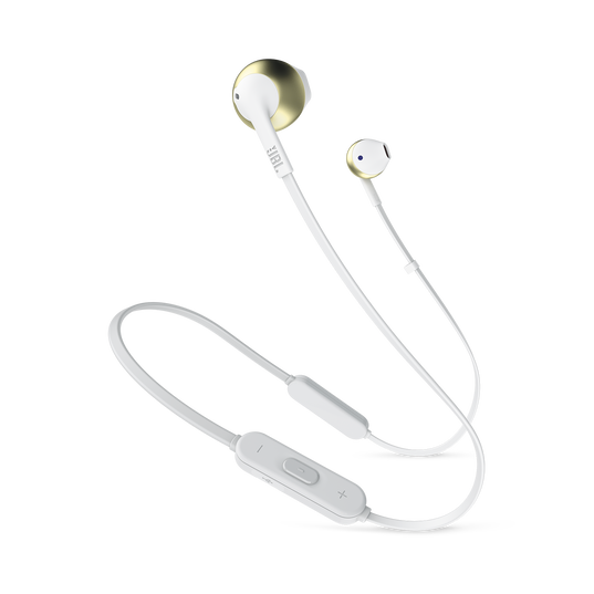 JBL Tune 205BT - Champagne Gold - Wireless Earbud headphones - Hero