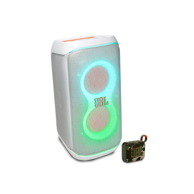Combo JBL PartyBox Club 120 Blanco + Go 4 Squad