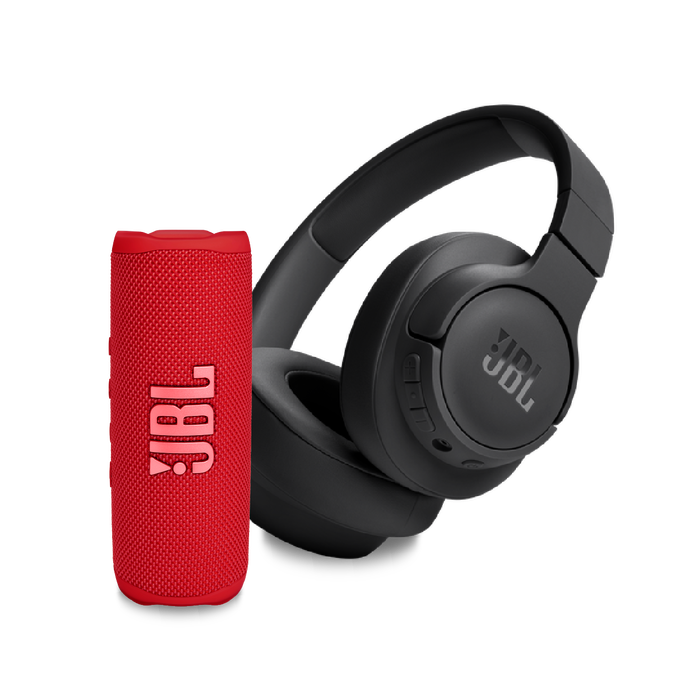 Combo JBL Flip 6 Rojo + JBL Tune 720 BT Negro