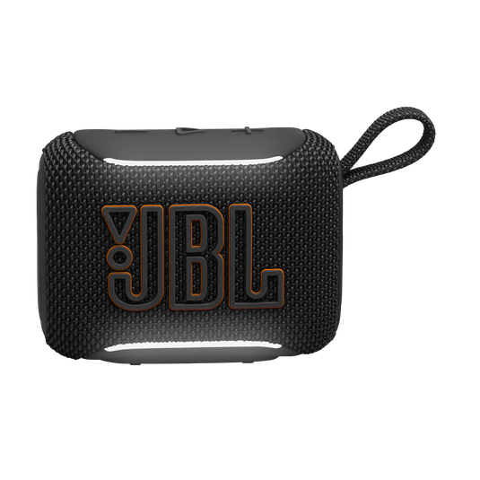 JBL Go 5 - Black - Ultra-portable waterproof and drop-proof speaker with JBL legendary sound and ambient edge lighting - Front image number null