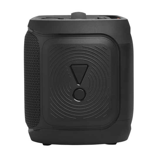 JBL PartyBox On-the-Go 2 - Black - Portable party speaker with one wireless digital mic, handle and a shoulder strap - Left image number null