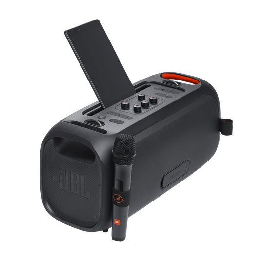JBL PartyBox On-the-Go Essential - Black - Portable party speaker with built-in lights and wireless mic - Detailshot 4 image number null