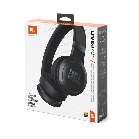 JBL Live 670NC - Black - Wireless On-Ear Headphones with True Adaptive Noise Cancelling - Detailshot 10 image number null