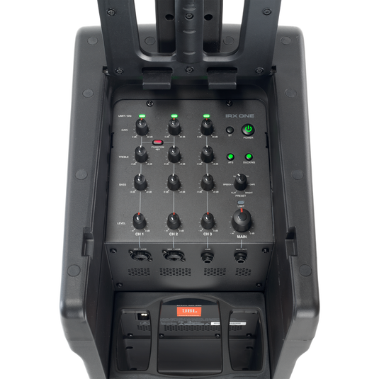 JBL IRX ONE - Black - All-in-One Column PA with Built-In Mixer and Bluetooth Streaming - Detailshot 5 image number null