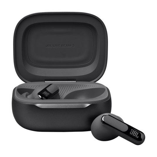 JBL Live Beam 3 - Black - True wireless noise-cancelling closed-stick earbuds - Front image number null